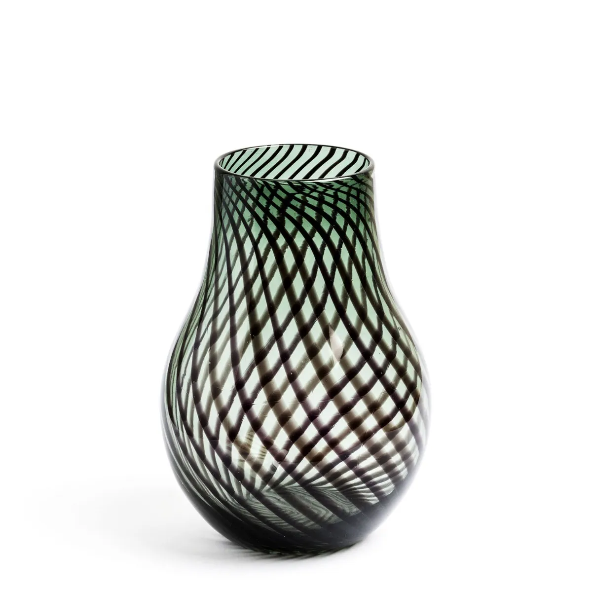 Riley Stout Green & Black Stripe Vase Tall 